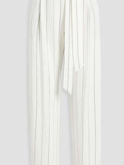 Striped crepe wide-leg pants