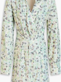 Cille sequined printed jersey mini dress