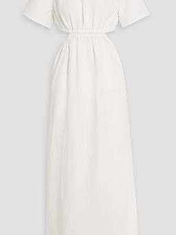Cutout linen and Lyocell-blend maxi dress
