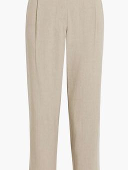 Bead-embellished linen-blend tapered pants