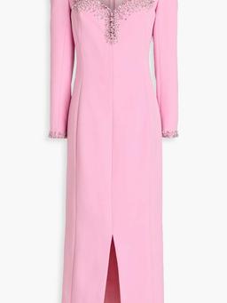 Eleanor crystal-embellished crepe midi dress