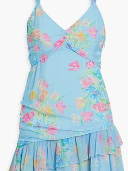 Desra georgette-trimmed ruffled voile mini dress