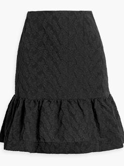 Ruffled cloqué mini skirt