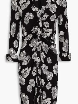 Sheska floral-print jersey shirt dress