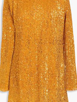 Odis sequined plissé-jersey mini dress