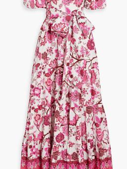 Wethersfield off-the-shoulder printed cotton-poplin maxi dress