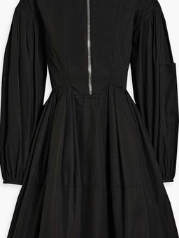 Pleated cotton-poplin mini dress