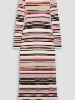 Striped silk-blend maxi dress