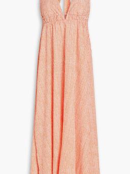 Printed cotton-mousseline halterneck maxi dress
