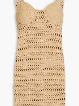 Maressa crocheted cotton-blend mini dress