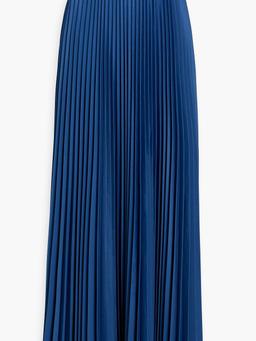 Pleated sateen maxi skirt