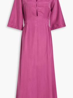 Candela cutout ruched cupro midi dress