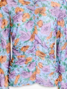 Myrna ruched floral-print tulle top