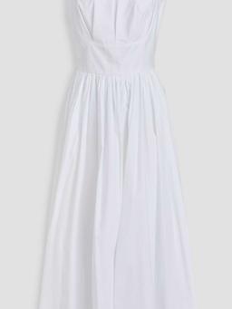 Terry gathered cotton-poplin midi dress