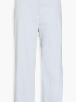 Jeanne linen-blend Oxford wide-leg pants