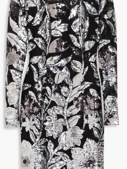 Sequin-embellished tulle mini dress