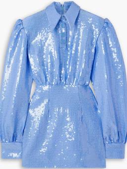 Sequined satin mini dress