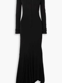 Asymmetric jersey maxi dress