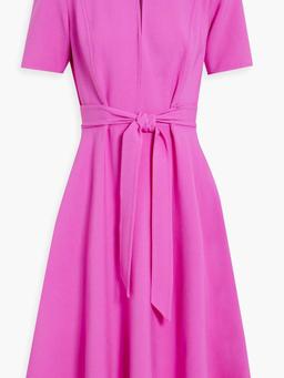 Belted wool-blend jersey mini dress