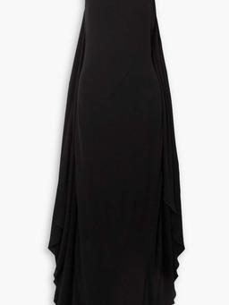 Open-back cape-effect jersey gown