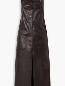 Bram paneled leather midi dress