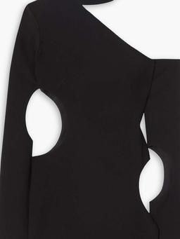 One-shoulder cutout satin mini dress