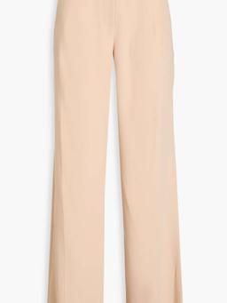 Pleated satin-crepe wide-leg pants