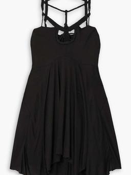 Diana macramé-trimmed jersey mini dress