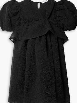 Ultima gathered matelassé chiffon mini dress