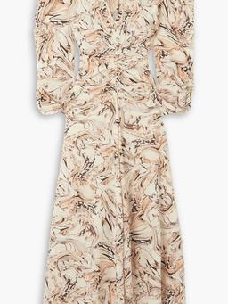 Albini printed silk-crepe midi dress