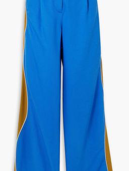 Lagos jersey-trimmed Lyocell-twill wide-leg pants