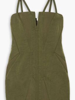 Fine Fork faille and ribbed cotton-blend mini dress