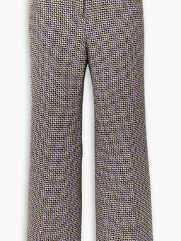 Cotton-blend tweed bootcut pants