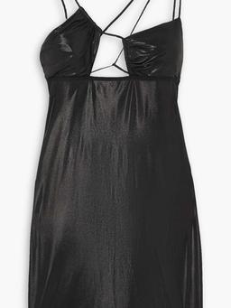Cutout metallic stretch-jersey mini dress