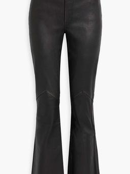 Flared leather pants