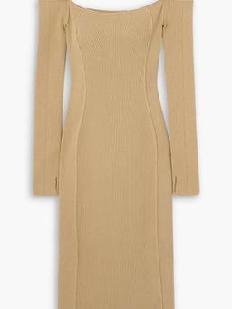 Sierra embellished ribbed-knit midi dress