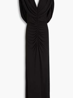 Draped jersey maxi dress