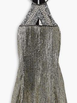 Maelia cutout embellished crepe mini dress