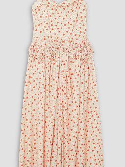 Farley ruffled printed cotton-poplin midi dress