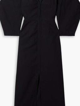 Leonara off-the-shoulder Tencel™ Lyocell and linen-blend midi dress