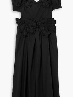 Farley appliquéd cotton-poplin midi dress