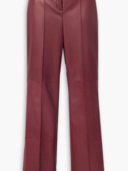 Leather straight-leg pants