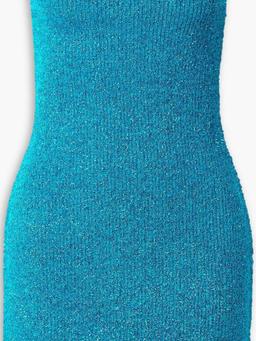 Cleo strapless metallic ribbed-knit mini dress
