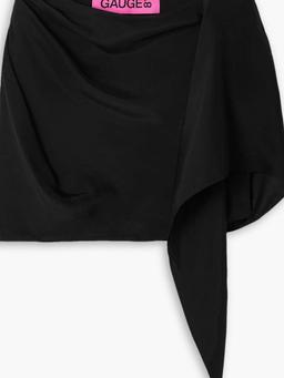 Himeji draped silk-satin mini skirt