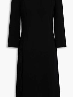 Lace-trimmed crepe dress