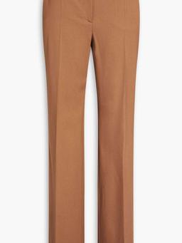 Wool-blend twill straight-leg pants