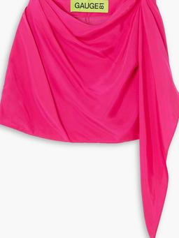 Himeji draped silk-satin mini skirt