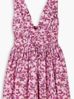 Floral-print cotton-poplin mini dress
