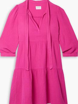 Giselle tiered cotton-gauze mini dress