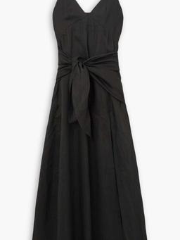 Juliana tie-front ramie maxi dress